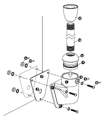 Banner Engineering Mounting bracket; 1/2"-14 pipe adapter; right angle; sealed; white